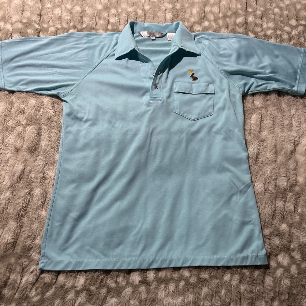 Vintage Classics Palmland Polo Shirt Mens Large Light Blue Preppy Grandpacore